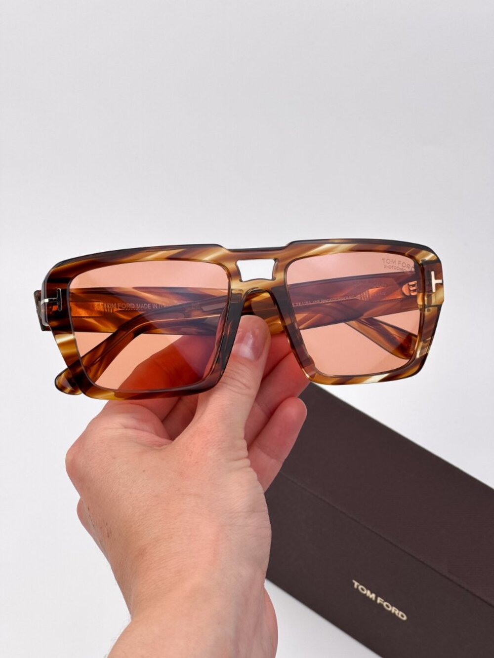 Tom Ford REDFORD FT1153 55E Sunglasses – Brown Havana Pilot Frame Photochromic
